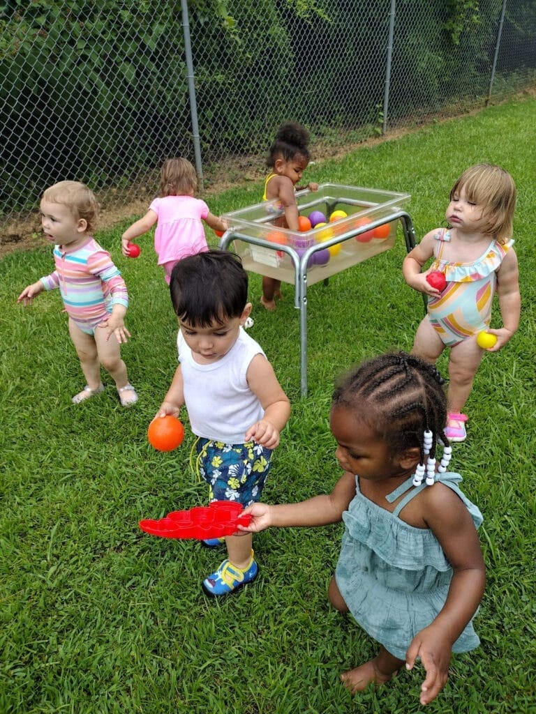Active Toddlers Play On Natural Playgrounds